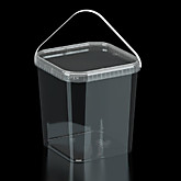 Ведерко 5,7л. квадратн. прозрачн.
